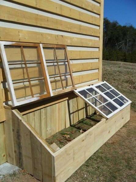 Small Greenhouse Made From Old Antique Windows. 