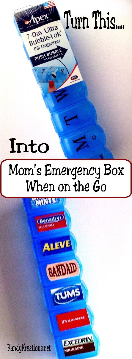 Mom's Emergency Box When On The Go. 