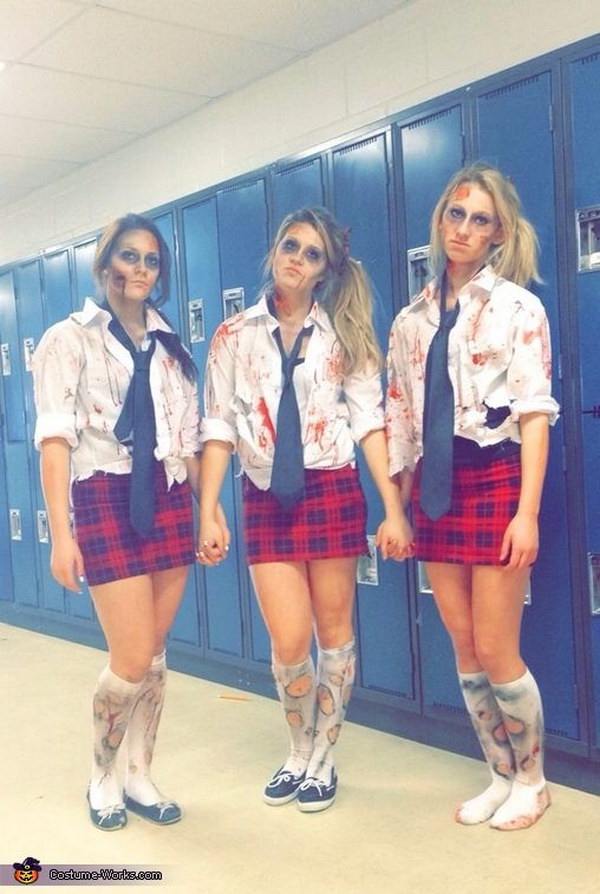 Zombie School Girls Halloween Costume 