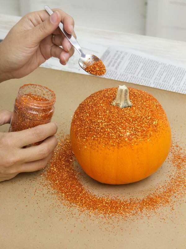 Glittered Pumpkins. 