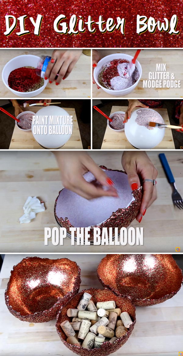 DIY Glitter Bowls. 