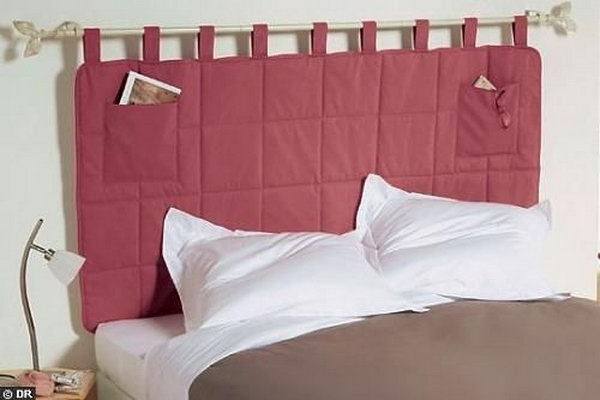 It's a clever idea to use your headboard for extra storage space.