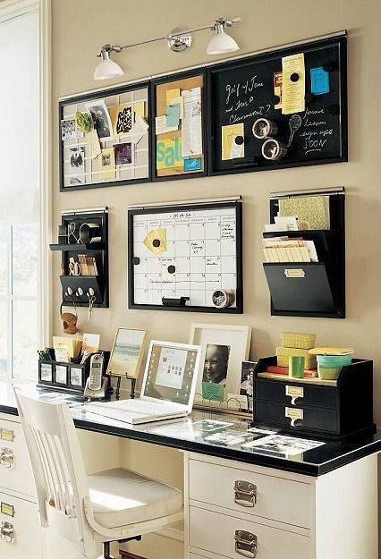 Use Wall Mounted Calendar, Board And Mail Organizer For The Wall Area. 