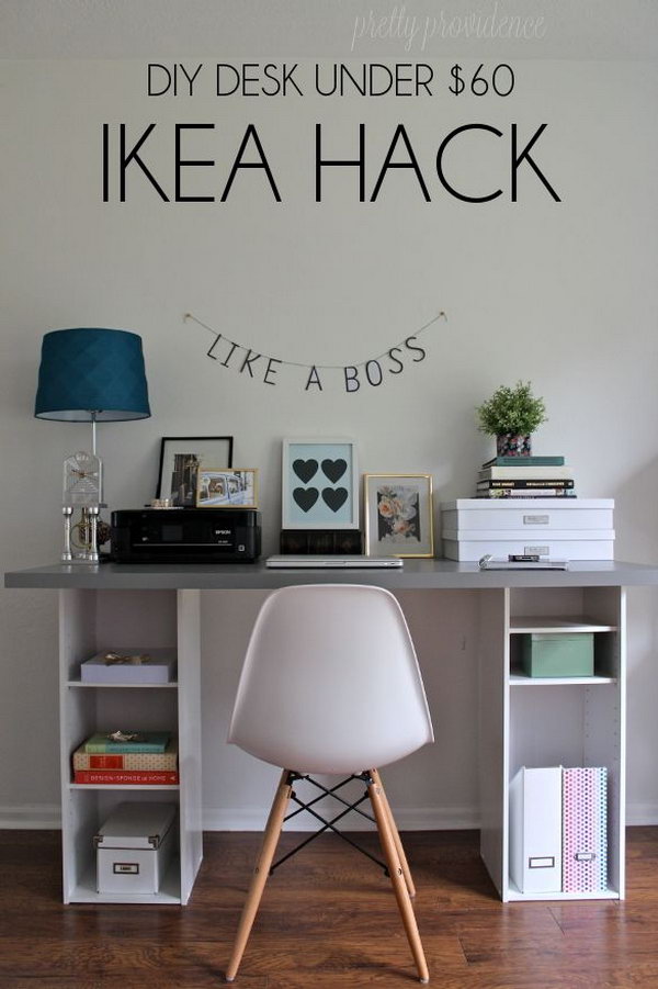 DIY IKEA Hack Desk Under $60. 