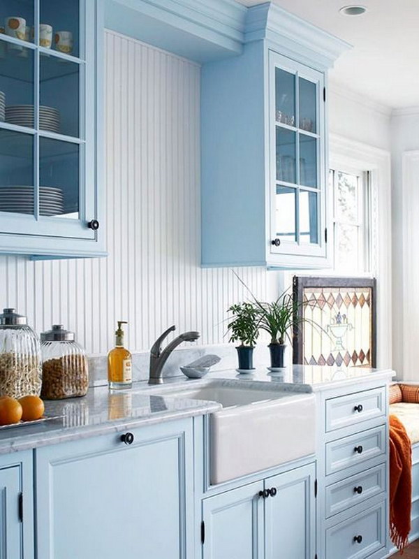 Light Blue Kitchen Cabinet Paint Colors. 
