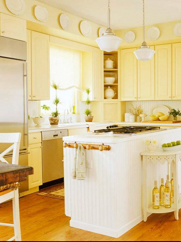 Butter Yellow Kitchen Cabinets. 