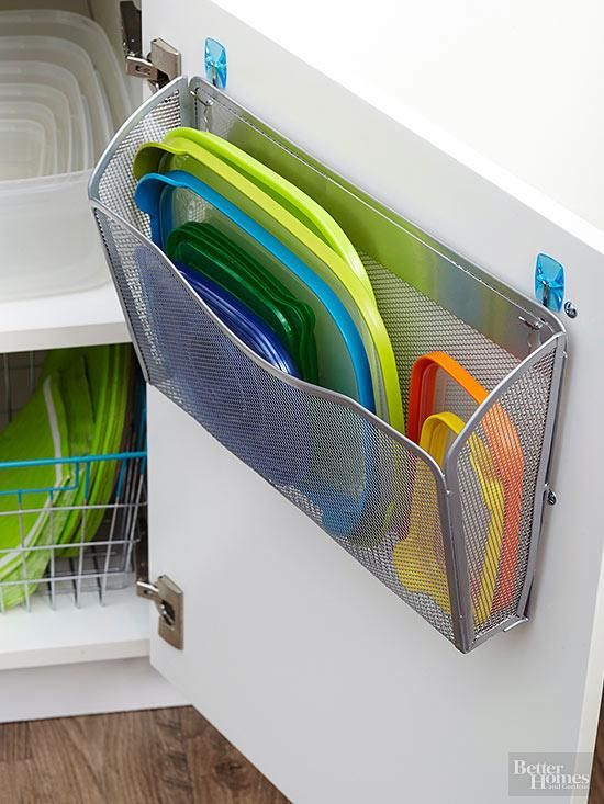 Mounted a Wall File to a Kitchen Cabinet Door for Storage. 