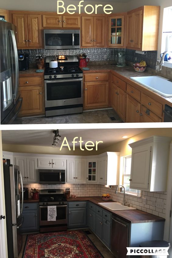 Two Toned Kitchen Cabinets. 