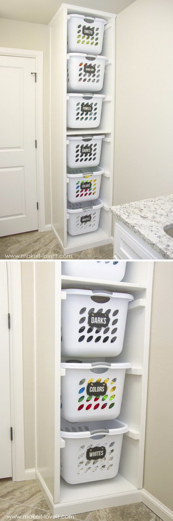 DIY Laundry Basket Organizer. 