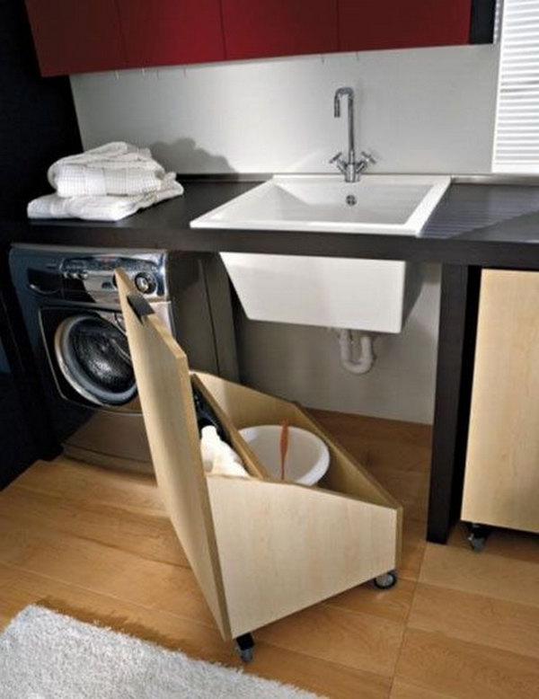 Under the Sink Storage in Laundry Room. 