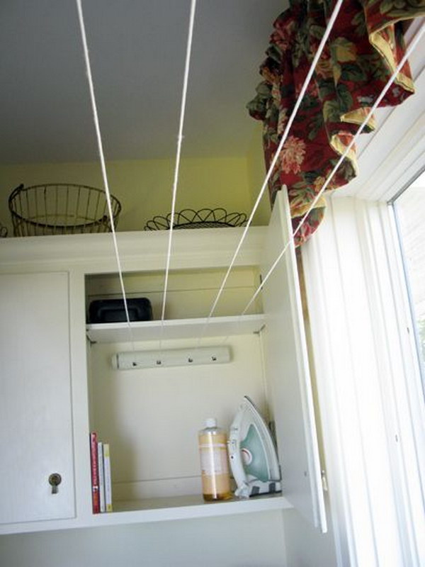 Tuck A Retractable Clothesline Into Your Laundry Room Cabinets To Maximize Your Line Drying Space. 