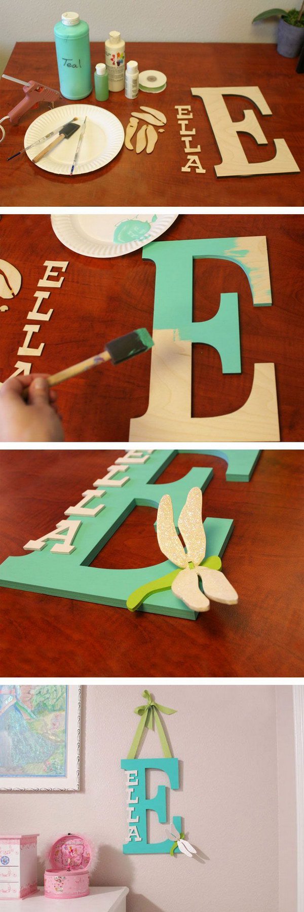 Painted Wooden Letter for Kids' Room. 