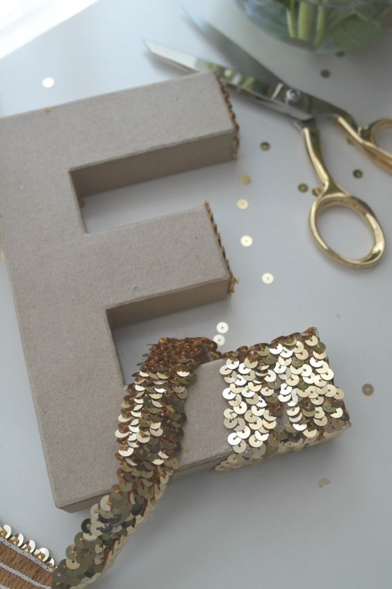 DIY Sequin Letters. 