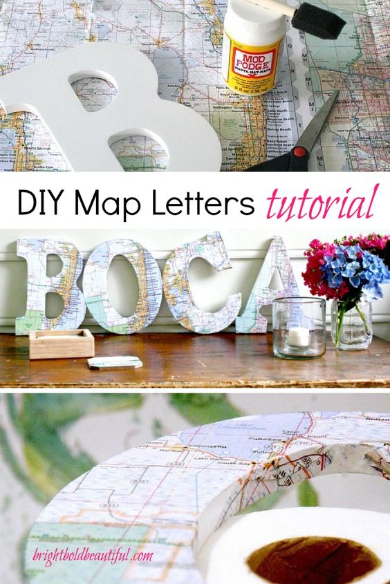 DIY Map Letters. 