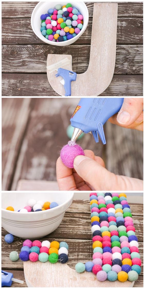 DIY Felt Ball Letter. 