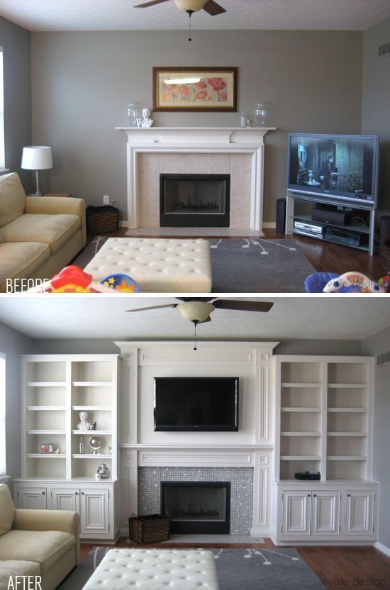 Add Book Shelves And Incorporate the Large TV. 