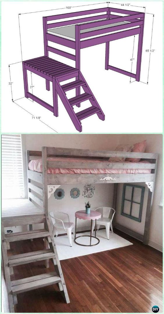 Loft Bed with Stairs. 