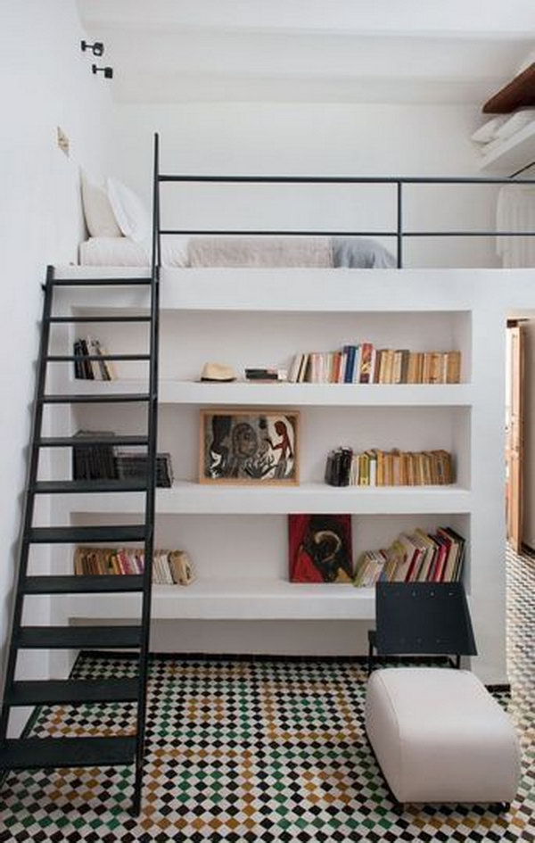 Modern Style Loft Bed With Stairs