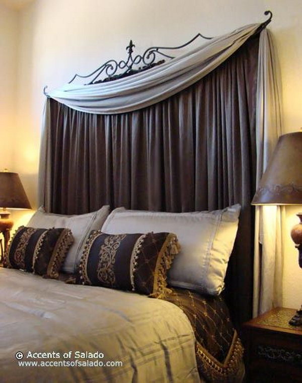 DIY Curtain Headboard for an Elegant Look. 