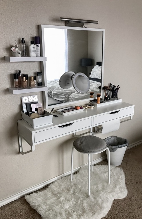 Wall Mounted Vanity Using IKEA Products. 