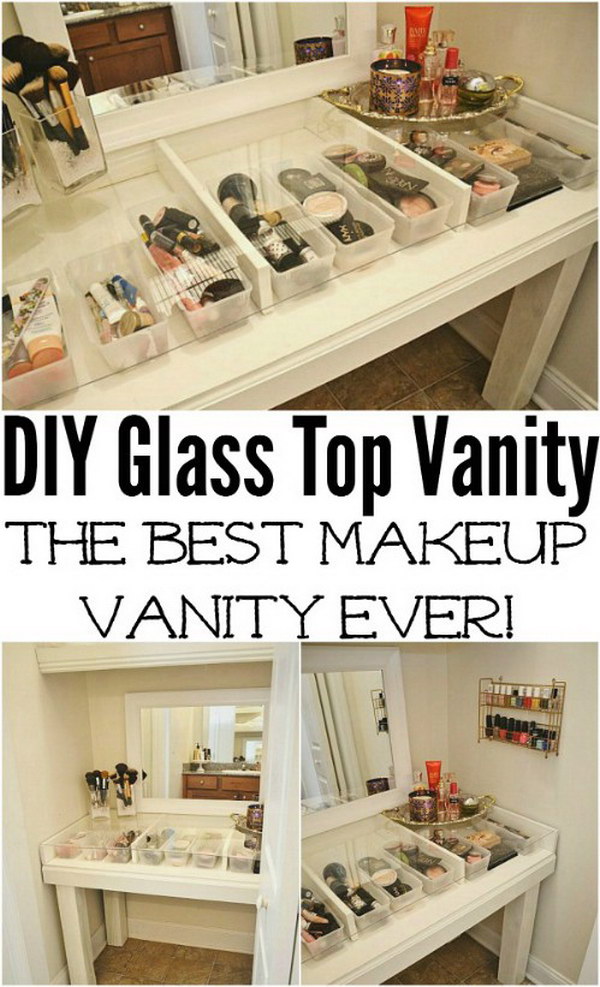 DIY Glass Top See-Through Vanity 