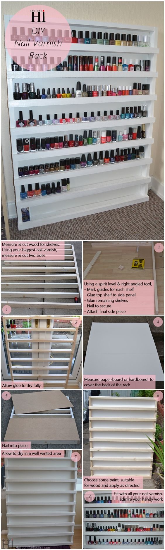 DIY Nail Varnish Rack Storage 