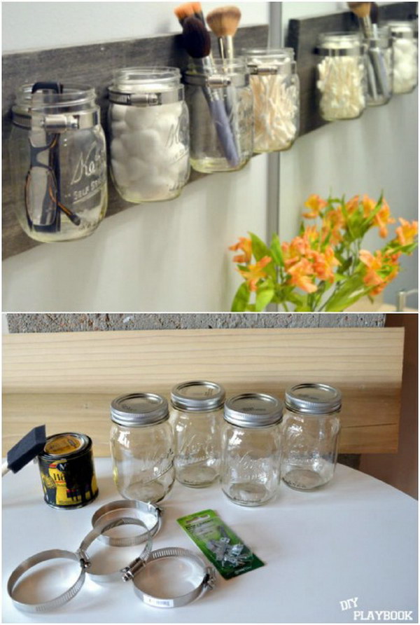 DIY Mason Jar Wall Organizer