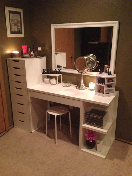 Create Your Makeup Space With Dresser Unit From IKEA. 