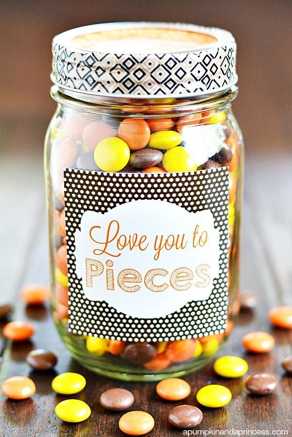 Love You to Pieces Mason Jar Gift 