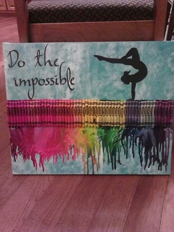 Gymnastics Melted Crayon Art. 