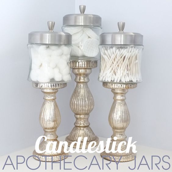 DIY Candlestick Apothecary Jars. 