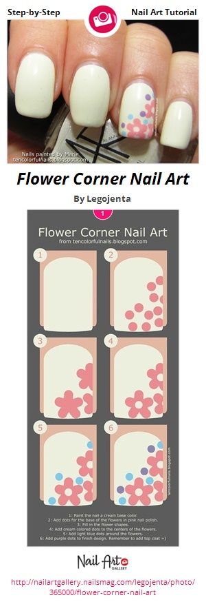 Flower Corner Nail Art. 