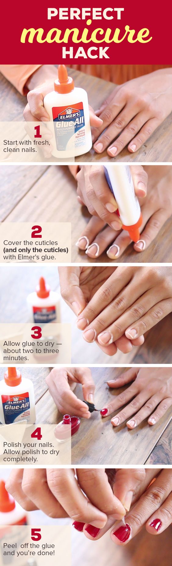 Use Glue On Your Nails To Get A Perfect Manicure. 