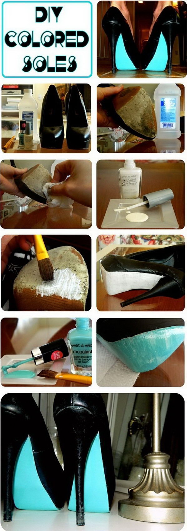 Makeover Your old Shoe Soles With Nail Polish. 