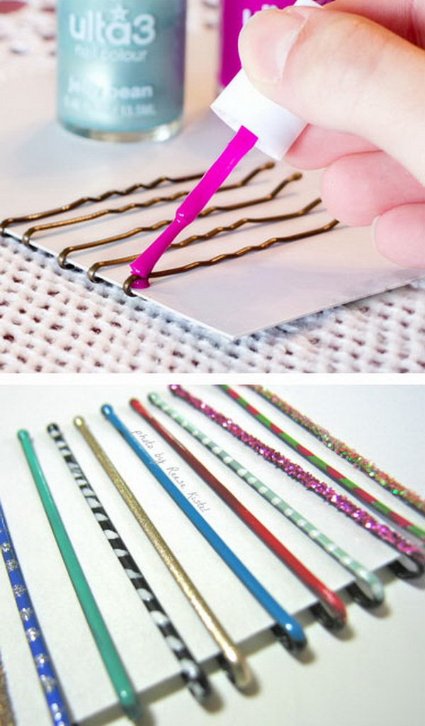 Use Nail Polish to Paint Bobby Pins for Extra Glamor. 