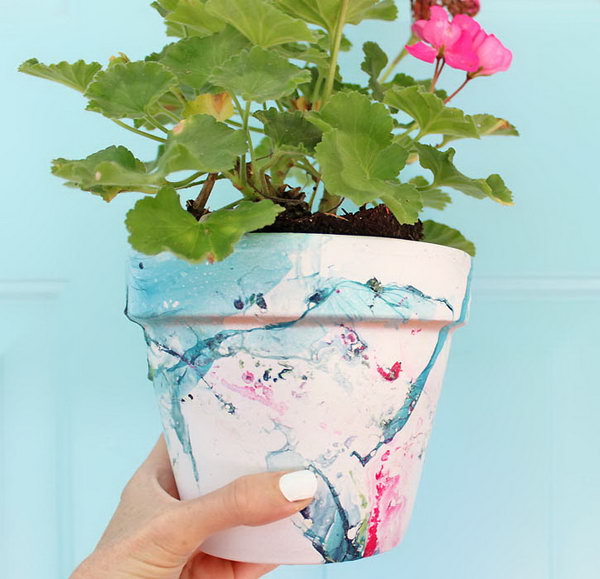 Or DIY Marbled Flower Pot. 