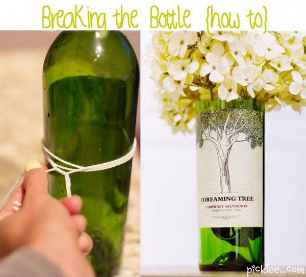 Turn Empty Wine Bottles into Amazing and Unique Vases with Nail Polish Remover. 