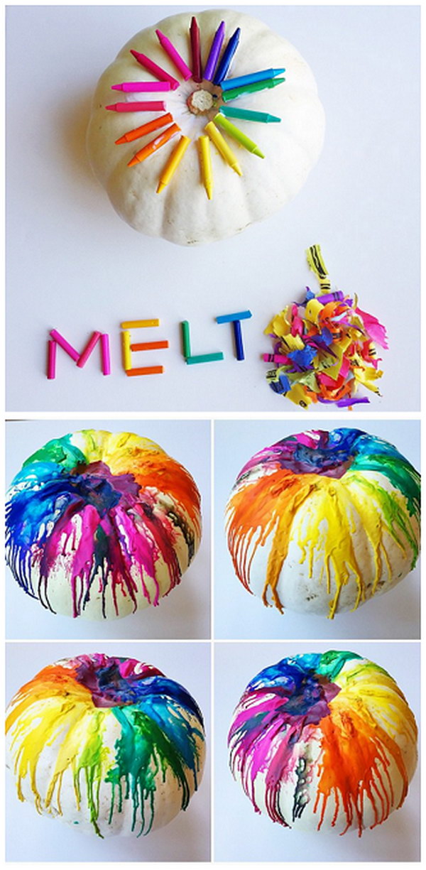 Melted Crayon Pumpkin. 