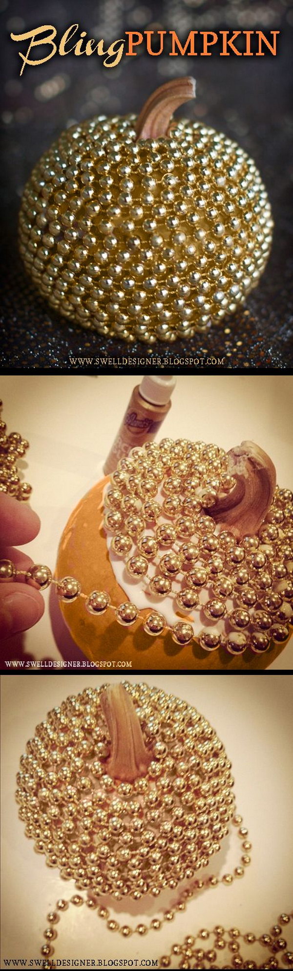 Gold Bling Pumpkin DIY. 