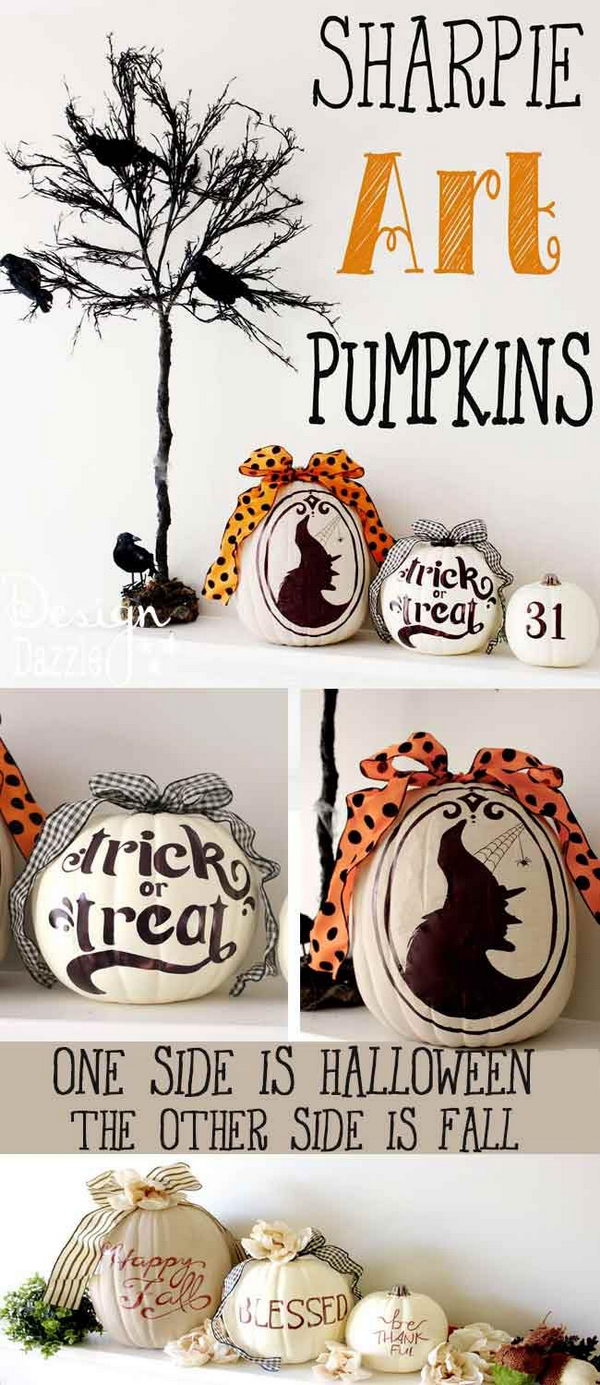 DIY Two-sided Decorative Pumpkins.  