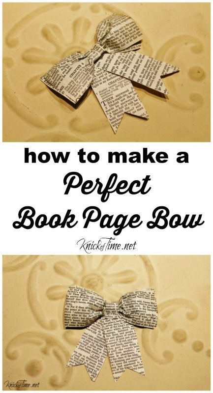 DIY Book Page Bow. 