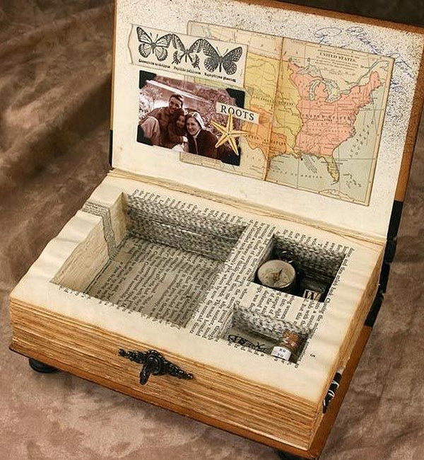 Recycled Book Keepsake Box 