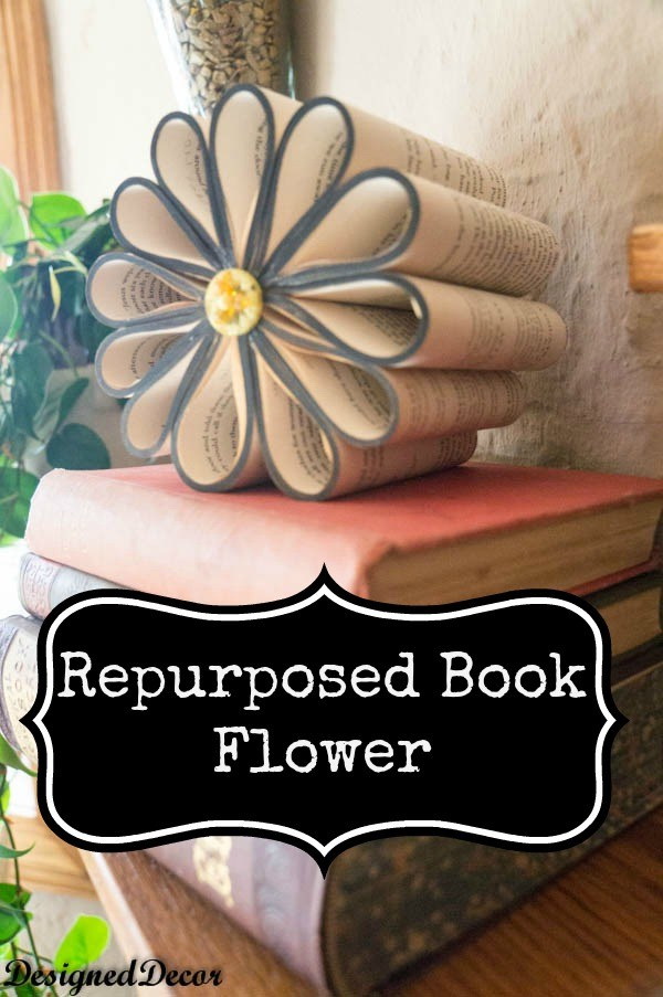 Repurposed Book Flower. 