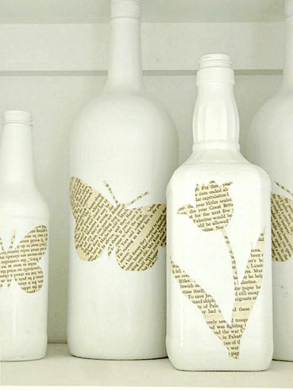 Vintage Book Page Bottles 