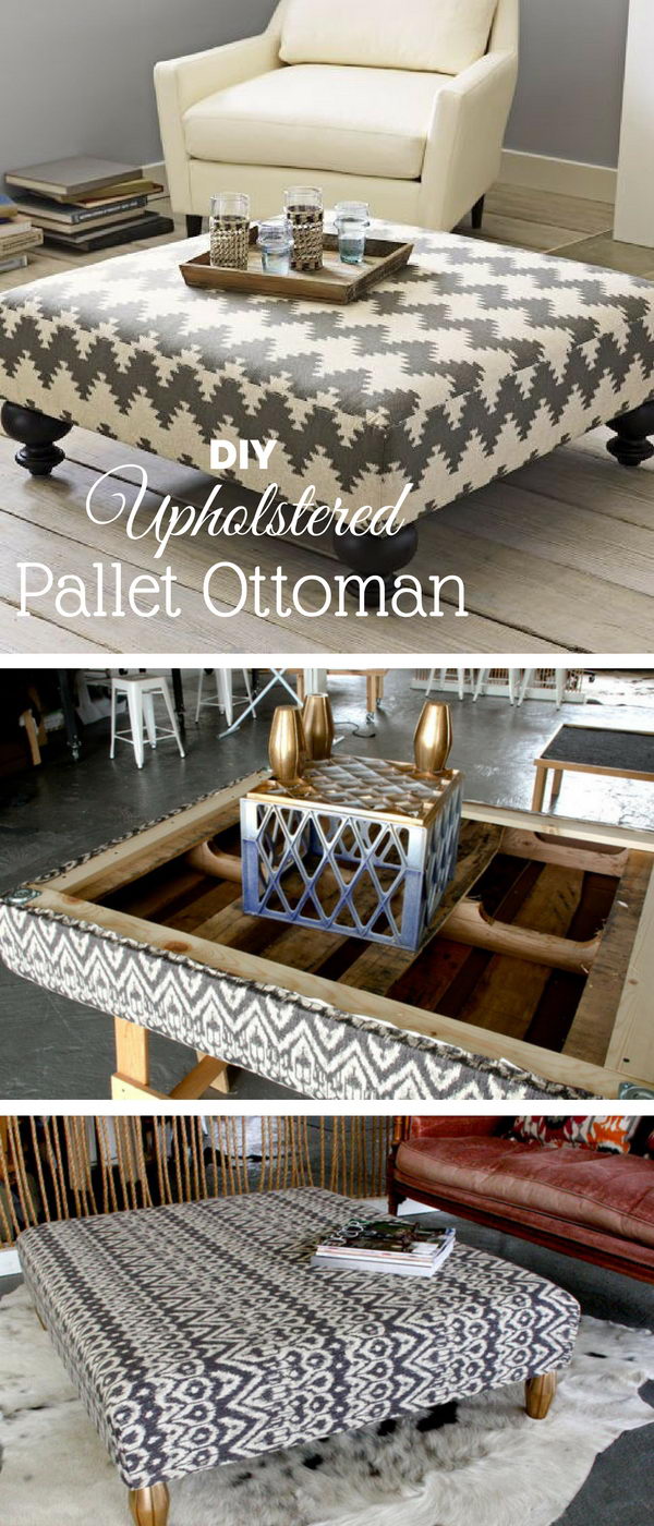 Upholstered Pallet Ottoman. 