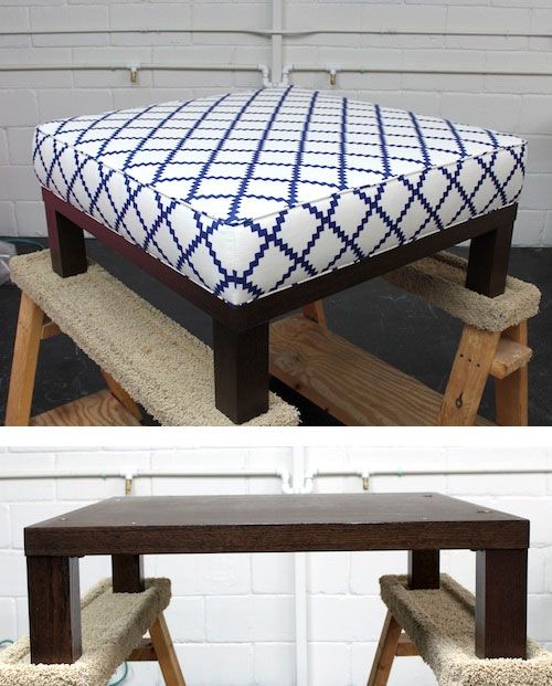 Turn a Cheap End Table Into a Padded Ottoman. 