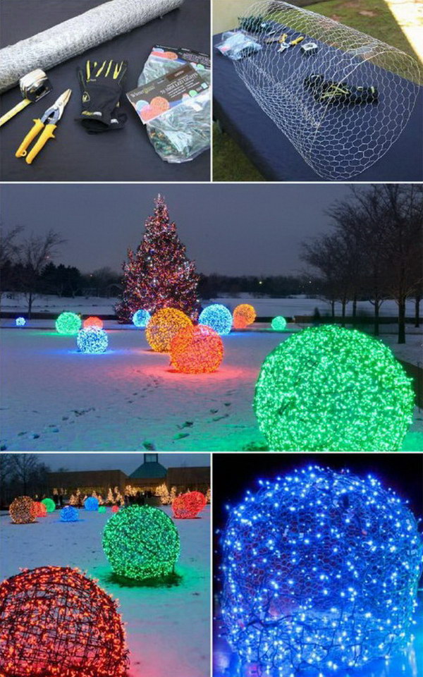 DIY Christmas Light Balls 