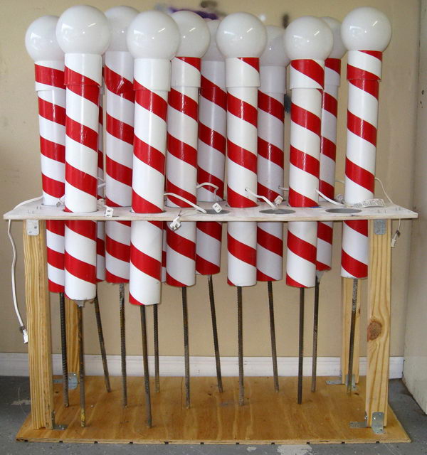 Use PVC & Duct Tape to make North Pole for Outdoor Christmas Decoration. 