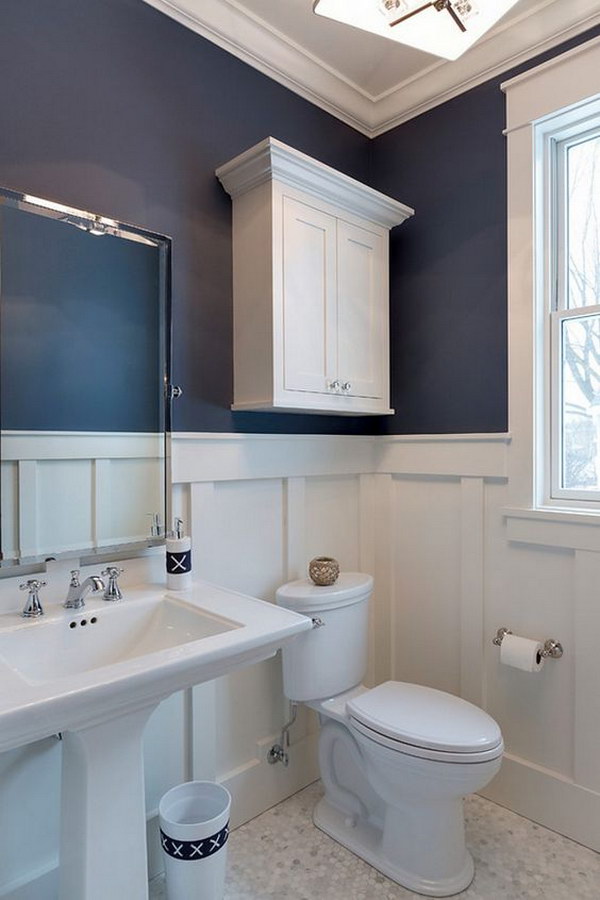 Over The Toilet Cabinet With Crown Type Moulding 