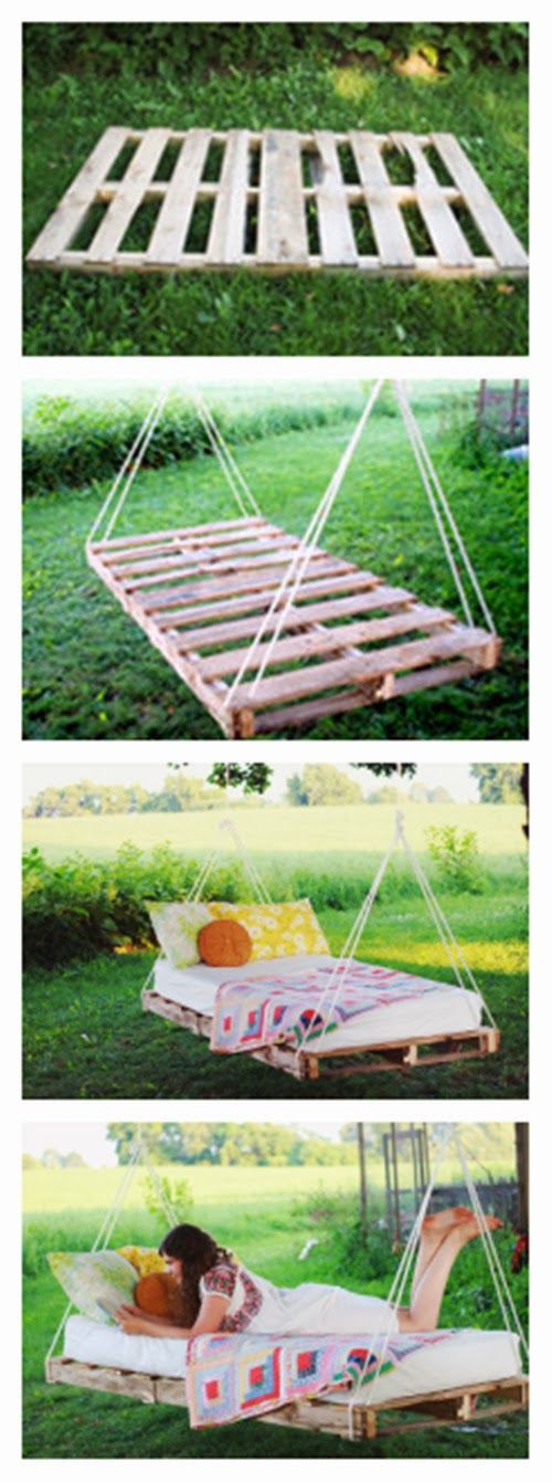 DIY Pallet Swing Bed. 